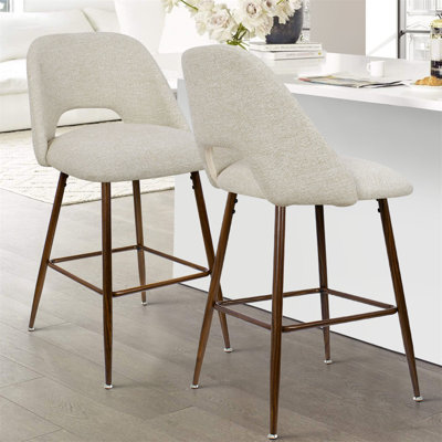 Berneta 26" H Upholstered Counter Stools (Set of 2)