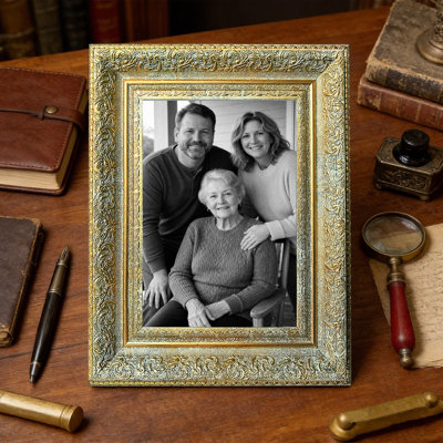 Cadre photo 8 po x 10 po doré antique 3 pièces pour présentation de photos de famille