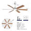 Smart 60" Indoor/Outdoor Ceiling Fan With Light, Modern White 6-Blade Design, Remote Control, Dimmable LED, 6-Speed Quiet DC Motor, Reversible For Year-Round Use-1175993632-1175993633