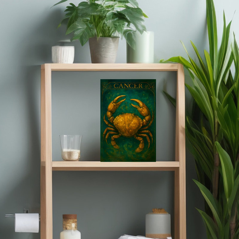 Celestial Cancer Crab Mystical Contemporary Crab Ocean Wall Art Print, 45.72cm H x 30.48cm W