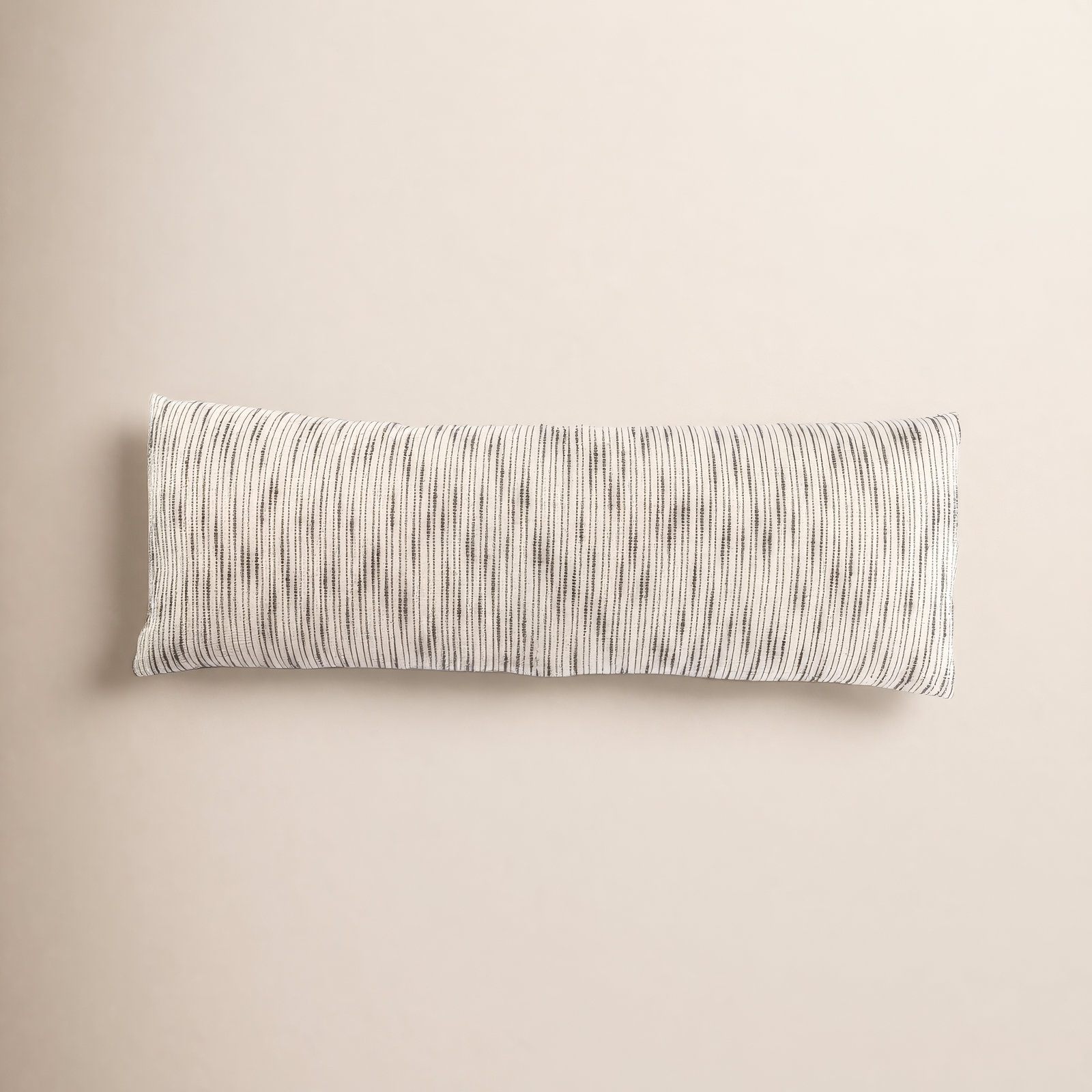 Mercado Embroidered Cotton Lumbar Throw Pillow, 14" x 40", Polyfill