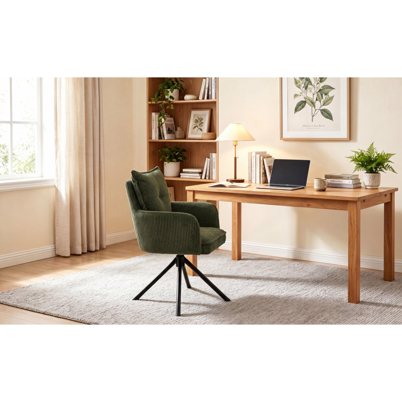 Buchhi Office Chair Upholstered Armchair with High Backrest for Living Room Bedroom, Dressing Room, Home Office, Green