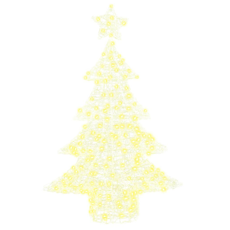 vidaXL Christmas Tree with 240 LEDs Acrylic, 120cm H x 80cm W x 20cm D, Warm White