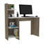 Bureau de 47,2 pouces avec quatre tablettes, fini chêne clair et blanc, surface de travail rectangulaire en panneau de particules-130120240