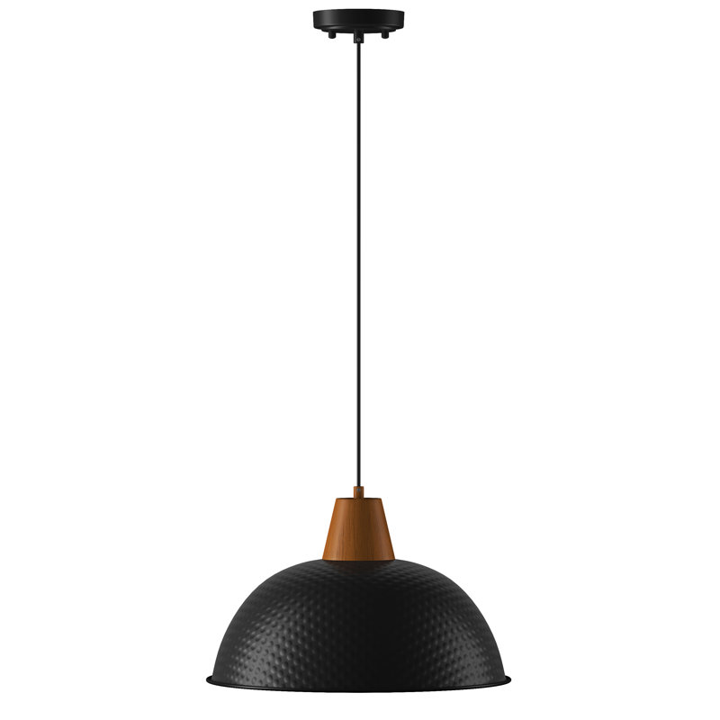 Luminaire suspendu conique à 1 lumière Bernyce, Noir, H 79,84 po x l 16 po x P 16 po