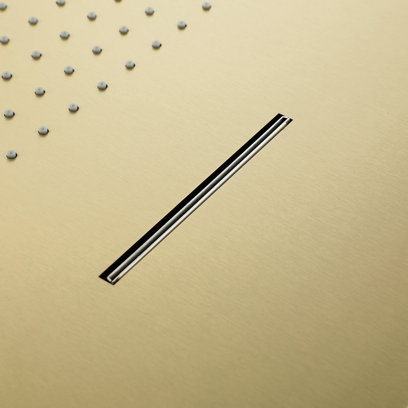 Complete Shower System with Rough in-Valve, Brushed Gold