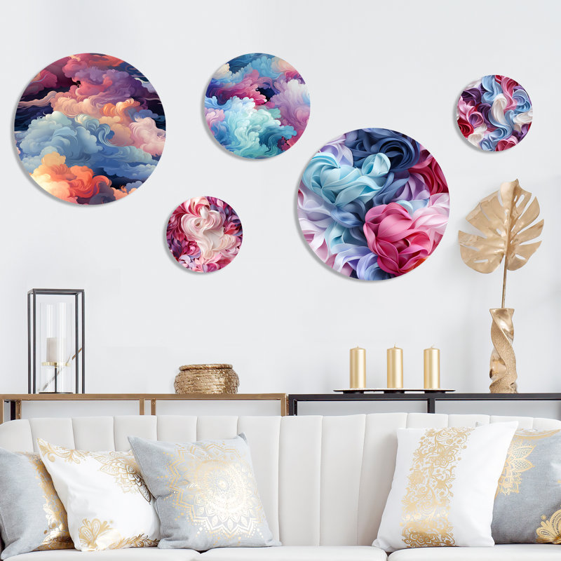 Cordaryl - Ensemble abstrait d'art mural abstrait rond de 5