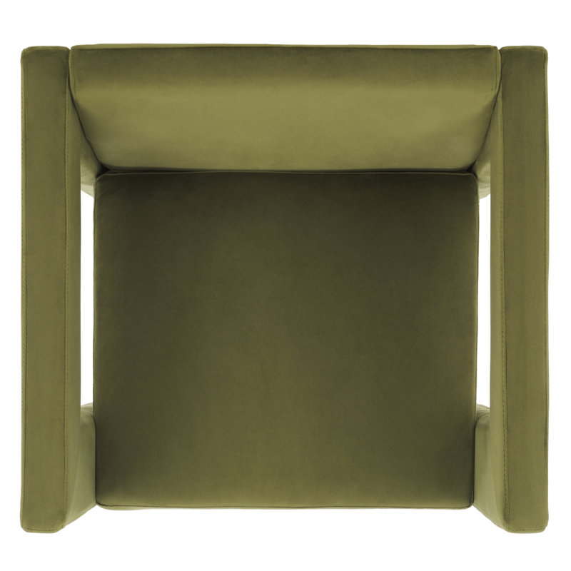Fauteuil en velours 26 po Shikha, Olive