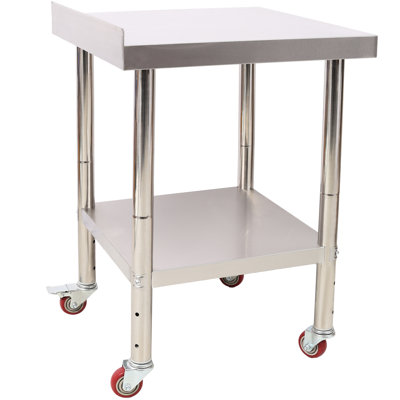 24 X 35-1/2 Inch 440lbs Capacity Workstation With Backsplash, Adjustable Undershelf And 4 , Stainless Steel For Restaurant Laundry Storage Heavy Duty & Hotel Prepping