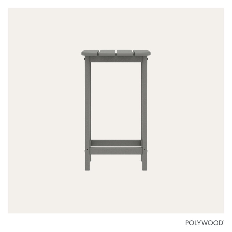 POLYWOOD South Beach 26" Counter Side Table, Slate Gray