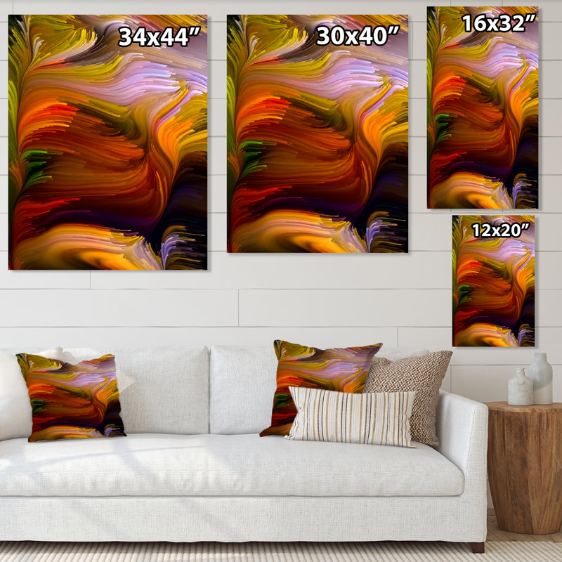 Escape Of Liquide VI - Art mural moderne sur toile, H 20 po x l 12 po x P 1 po, Toile tendue