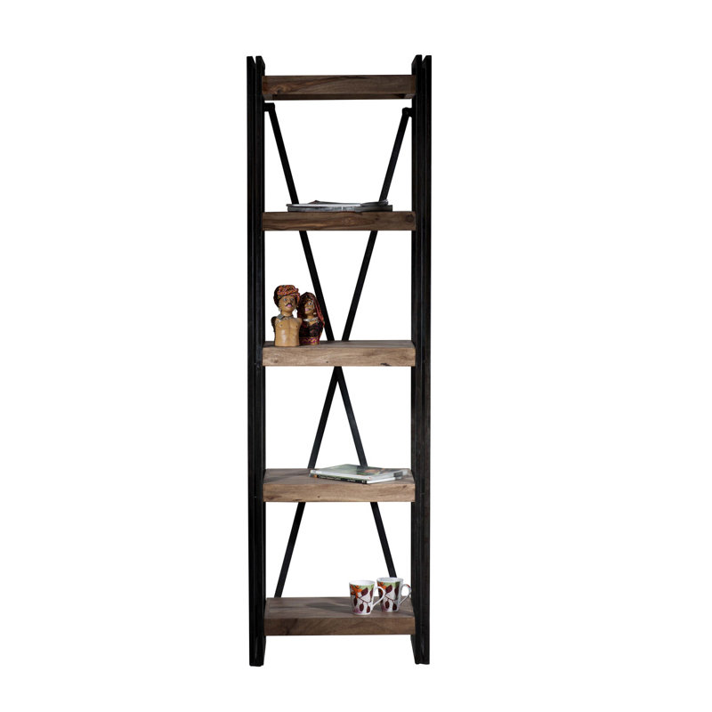 Bemboe 200cm H x 60cm W Solid Wood Etagere Bookcase