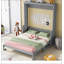 Lit escamotable avec tablette, plate-forme enveloppante avec lumières DEL et tiroirs de rangement pour les chambres à coucher modernes