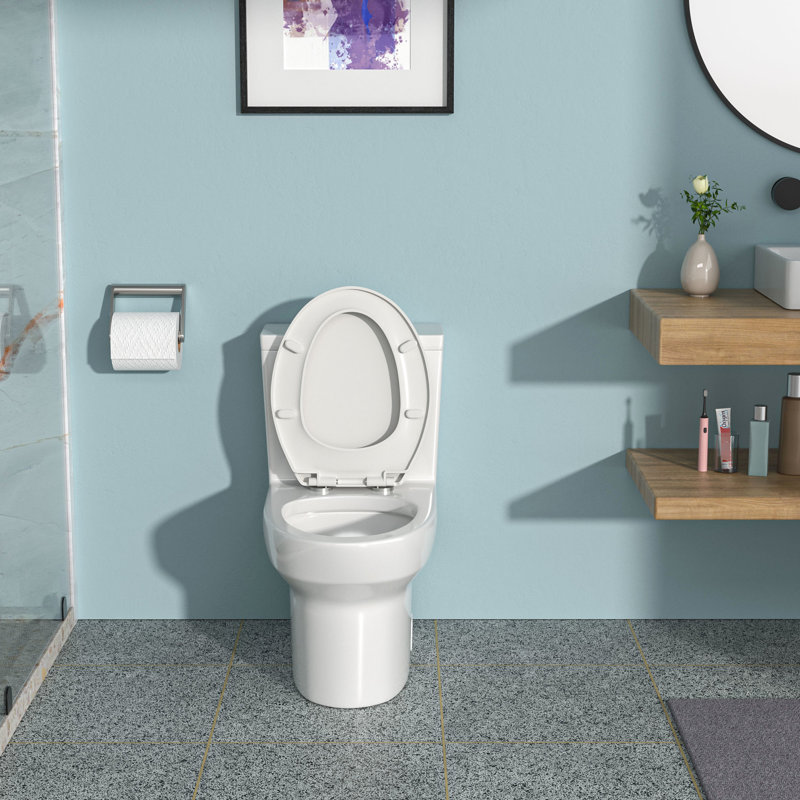 Toilette en céramique blanche avec double chasse - glaçure à la décoloration, fonction de couvercle à fermeture silencieuse