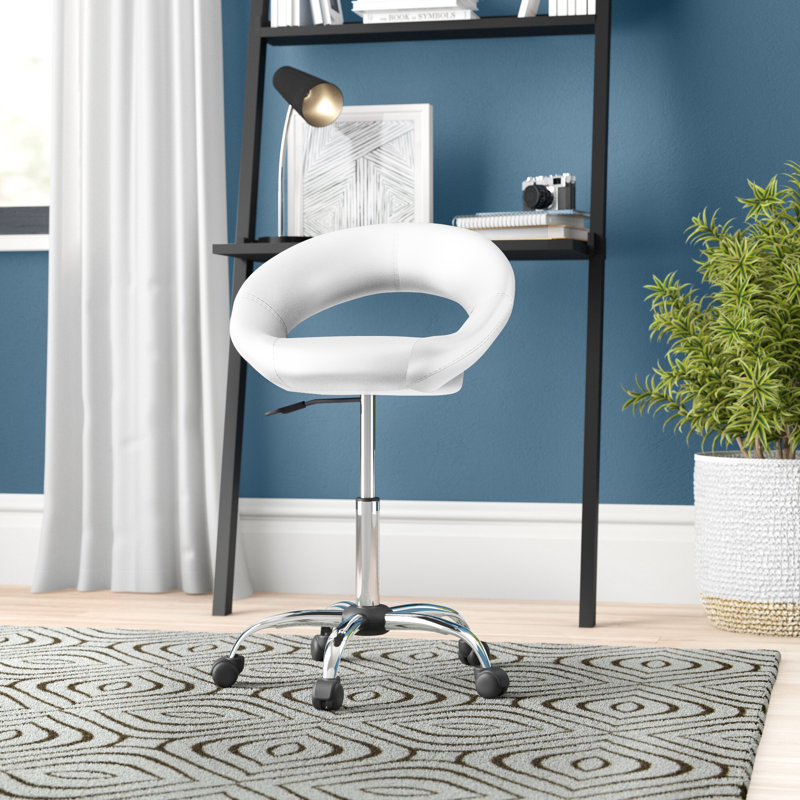 Kurt Backed Adjustable Height Lab Stool, White