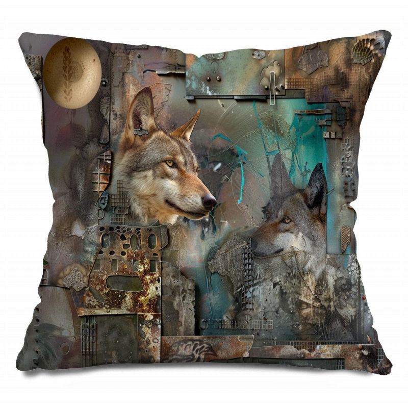 Coussin Trendy, Vert et sarcelle, H 26 po x l 26 po
