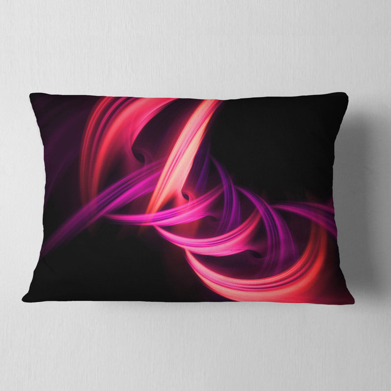 Fractal mauve à rayures connectées - Coussin décoratif imprimé abstrait