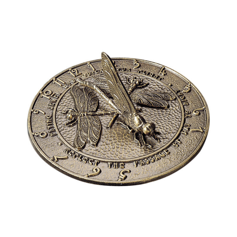 Dragonfly Sundial, French Bronze
