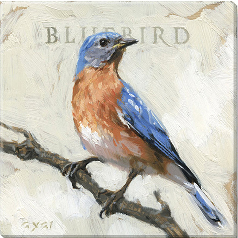 Art mural giclée oiseau bleu, H 20 po x l 20 po x P 1 po