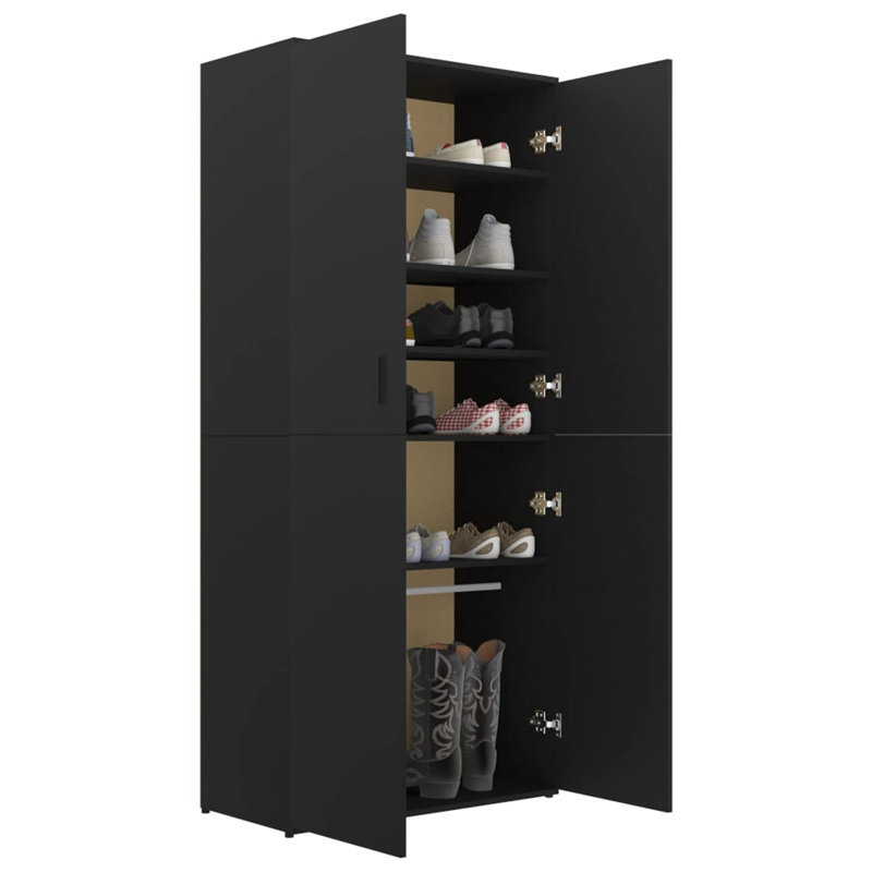 Rovner 24 Pair Shoe Storage Cabinet, Black