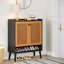 Armoire de rangement à chaussures en rotin avec portes-2140748362