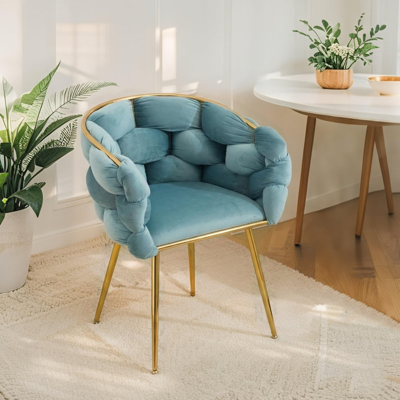 Chaise d'appoint moderne en velours Modern, Bleu