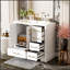 Meuble-lavabo traditionnel de 36 pouces avec lavabo en céramique, armoire blanche, portes à fermeture douce et tiroirs pour un rangement élégant