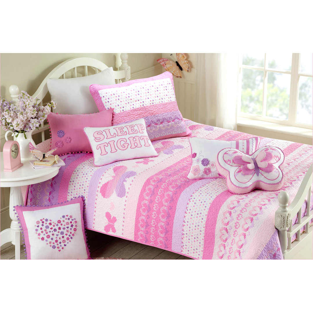 Pink/Lavender Quilt Set Cozy Line Home Fashion 