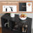 2 PCS Bookshelf with Cabinet, 3-Cube Bookcase, 3-Tier Book Shelf for Living Room Black-322901084-322901082