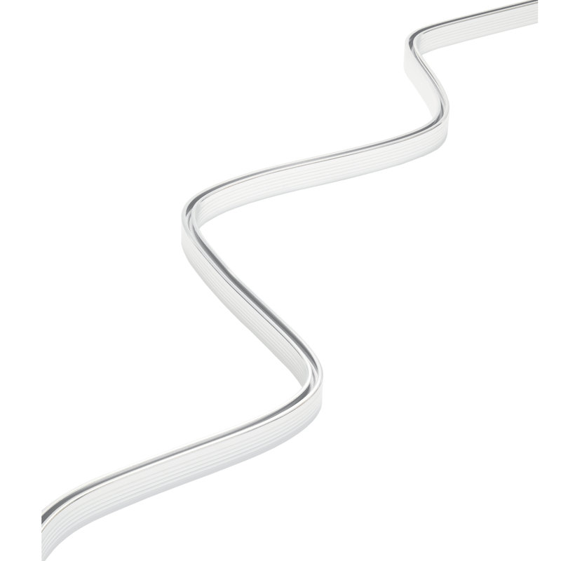 Wave 300cm Curved Shower Curtain Rod, White