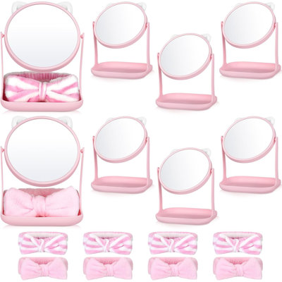 8 Set Spa Party Supplies Lovely Bunny Cat Mirrors and Headbands Spa Party Favors