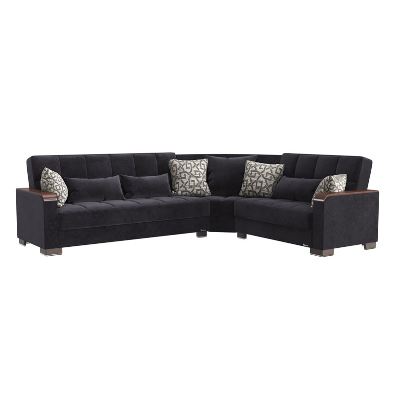 Legacy X 224” Convertible Sectional Sofa Bed with Storage – Firm Support L-Shaped Sleeper Sectional for Small Spaces