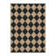 Tapis intérieur / extérieur en lin à motif de losanges lavables avec envers antidérapant Amelia, noir / brun-1081711374