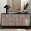 Buffet 60 po - Style antique pour la salle à manger 4 portes convexes, 2 tablettes réglables et rangement avec portes à motif concave-980179396