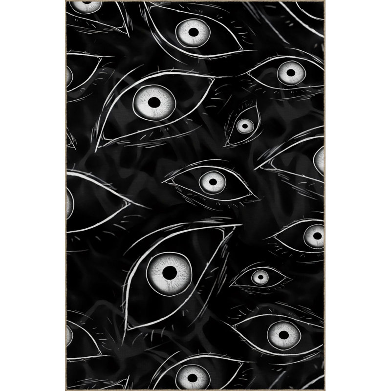 Tapis décoratif moderne à motif noir et surré, Tapis de couloir 3 pi 3 po x 6 pi 7 po inclus