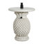 Base de parasol de table d'appoint en oxyde de magnésium blanc antique en forme d'ananas Lillian