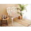 Banc de jardin avec motif floral rose, mobilier d'extérieur en fonte d'aluminium pour patio, parc, pelouse et cour, coussin inclus-840451796