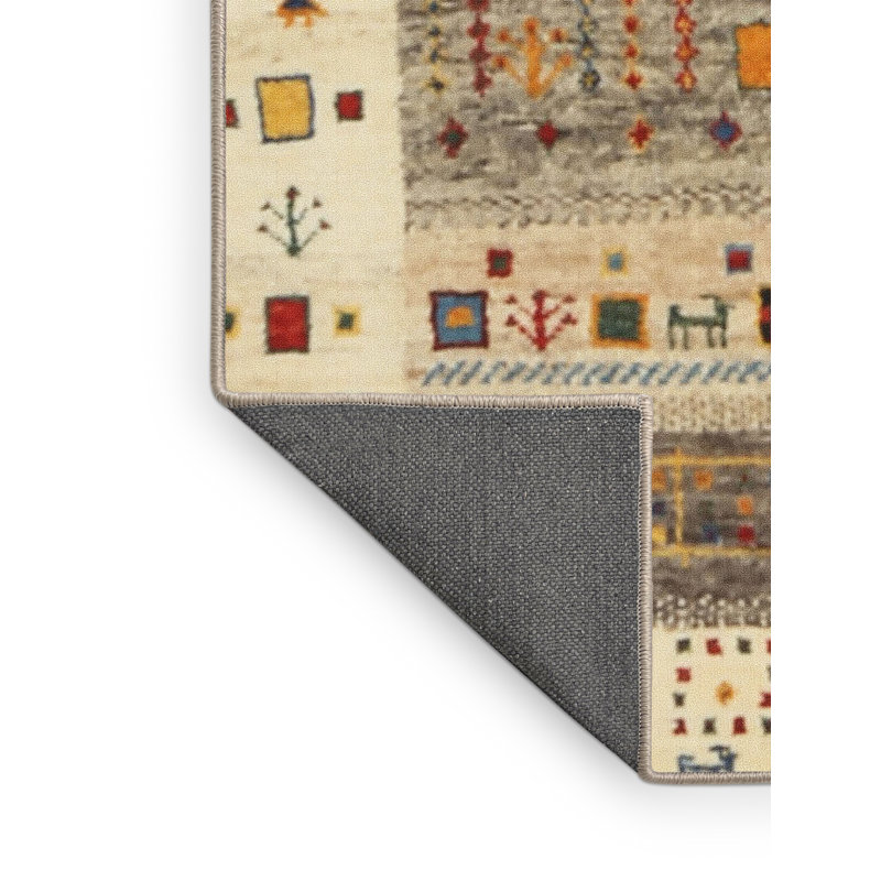 Tapis brun/vert/gris zone contemporaine, Rectangle 5 pi x 8 pi