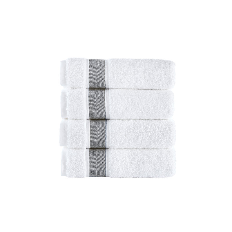 Brooks Brothers Ottoman Rolls Hand Towels, Anthracite