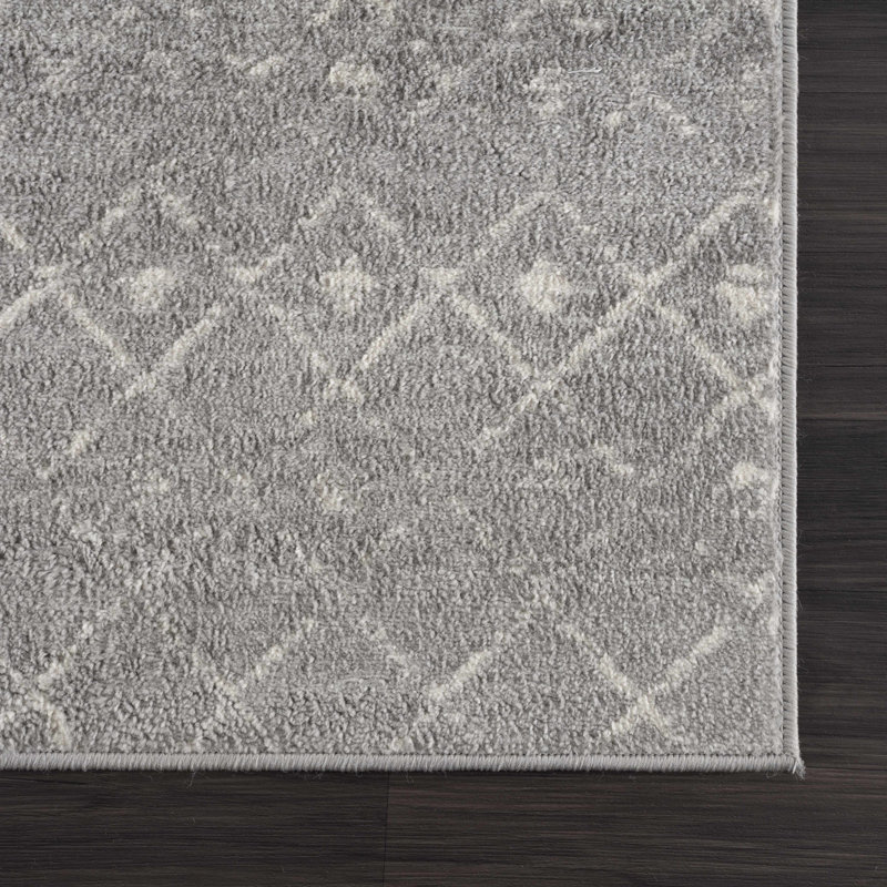 Tapis gris Dounia, Tapis de couloir 2 pi 7 po x 12 pi