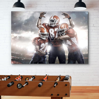 Célébration d'un joueur de football, tempête, nuage, stade, sportifs, photographie de sport et de remise en forme, décoration murale