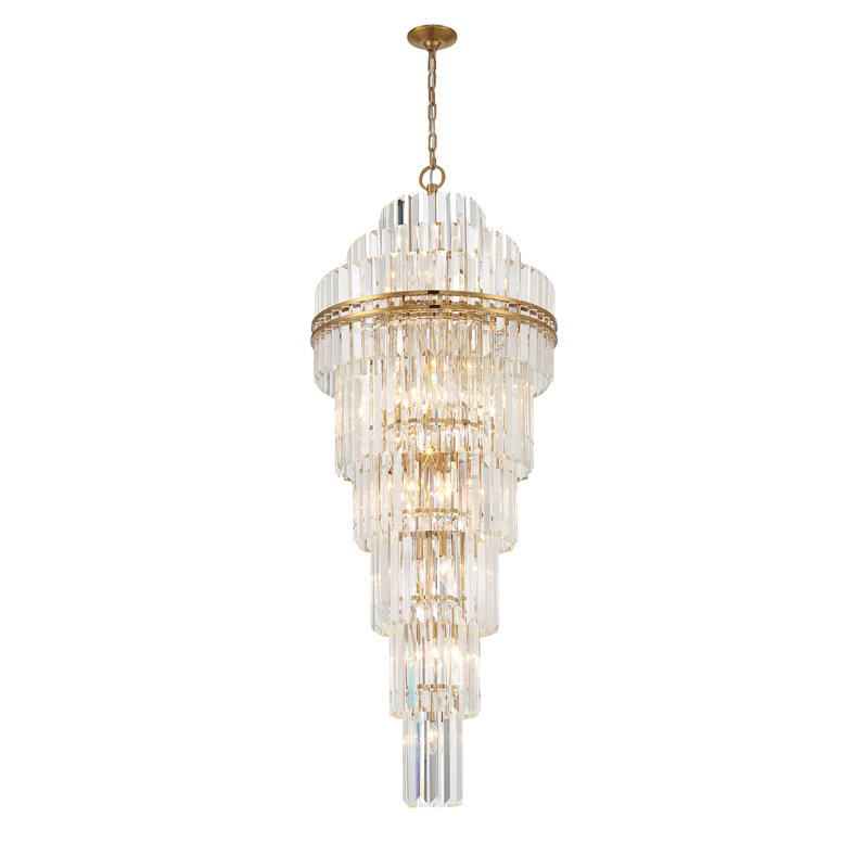 Lanndon 31 Light Chandelier, Aged Brass