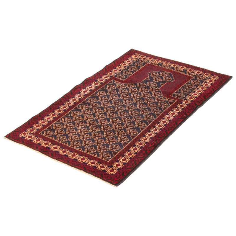 Tapis noir Teimani 2 pi 11 po x 5 pi 1 po