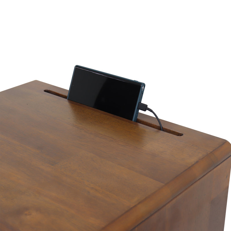 Lundeen 48cm W Solid Wood Bedside Table