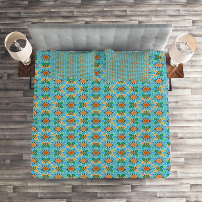 Morrocan Traditional Geometric Shapes Coverlet