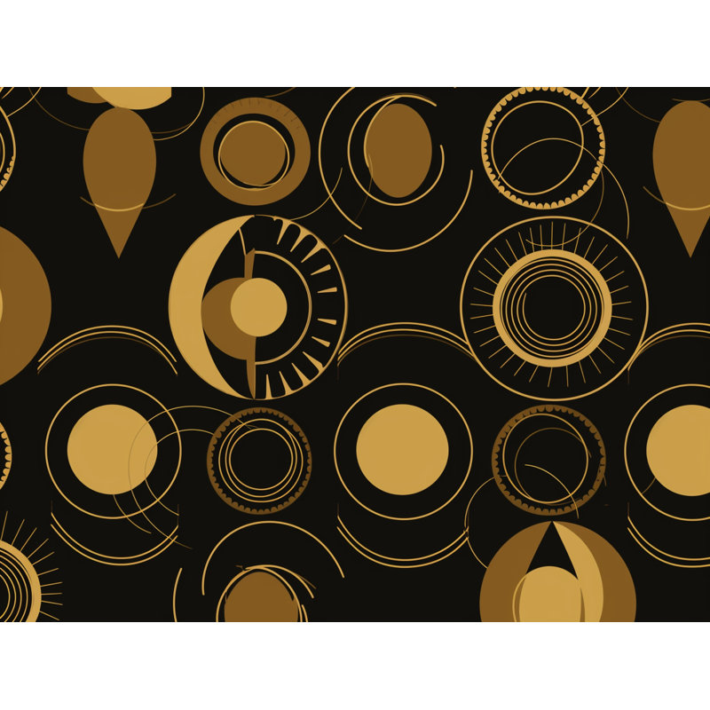 Machine Printed Comforter, Queen Comforter, Black/Gold Abstract