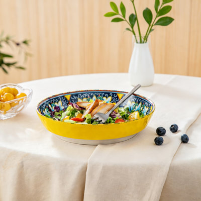 6 Pack 32oz Color Large Ceramic Pasta Bowls Microwave Dishwasher Safe