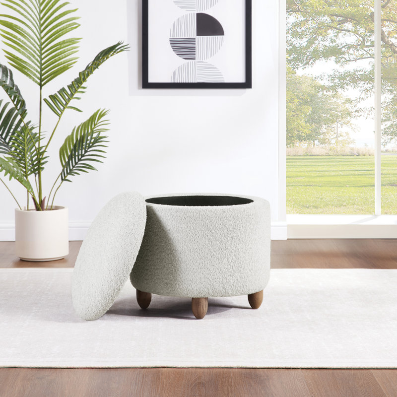 Twomey Storage Ottoman, Indigo Polyester