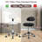 Darrett Adjustable Drafting Stool with Wheels and Backrest, Faux Leather desk stool, Space-Saving Rolling Stool-483664426