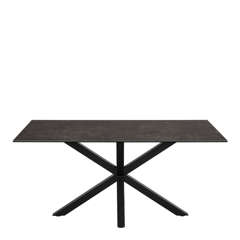 Metal Base Dining Table, Black